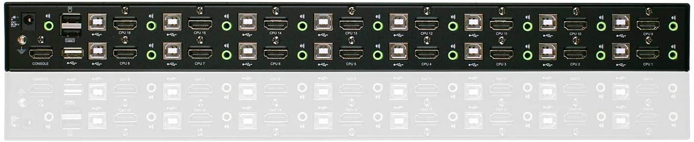 IOGEAR 16-Port USB HDMI KVM Switch &ndash; OSD &ndash; Cascade &ndash; w/Full USB KVM Cable Set (TAA) GCS1816HKITU