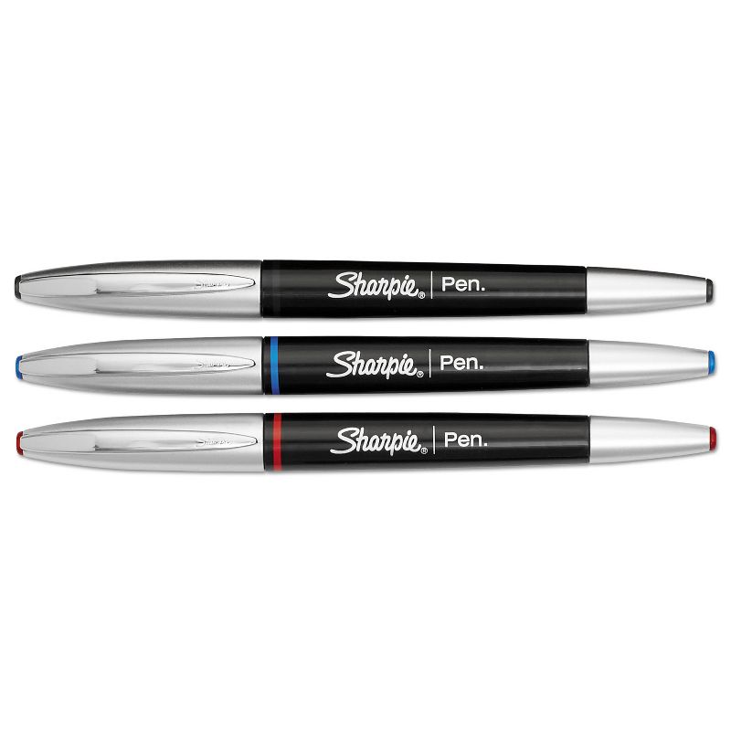 Sharpie Grip Porous Point Stick Permanent Water Resistant Pen Assorted Ink Fine 3/Set 1758054