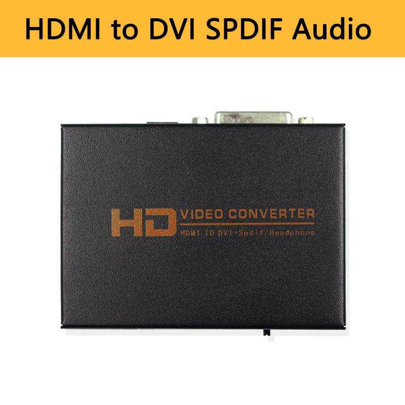 HDMI to DVI + spdif/headphone Video Converter Box Adapter for PS3 DVD + Power Adapter HDMI TO DVI Converter