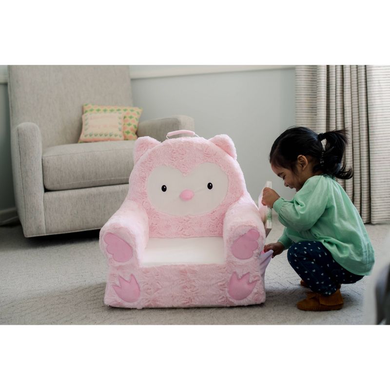 Soft Landing Sweet Seats Pink Owl Children's Soft Chair