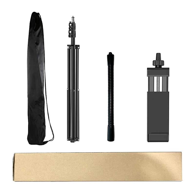 Phone Tripod 27quot80quot Adjustable Phone Tripod for Video Recording VloggingStreamingPhotography Rotatable Live Video Stand Compatible with iOSAndroid and Most Mobile Phones