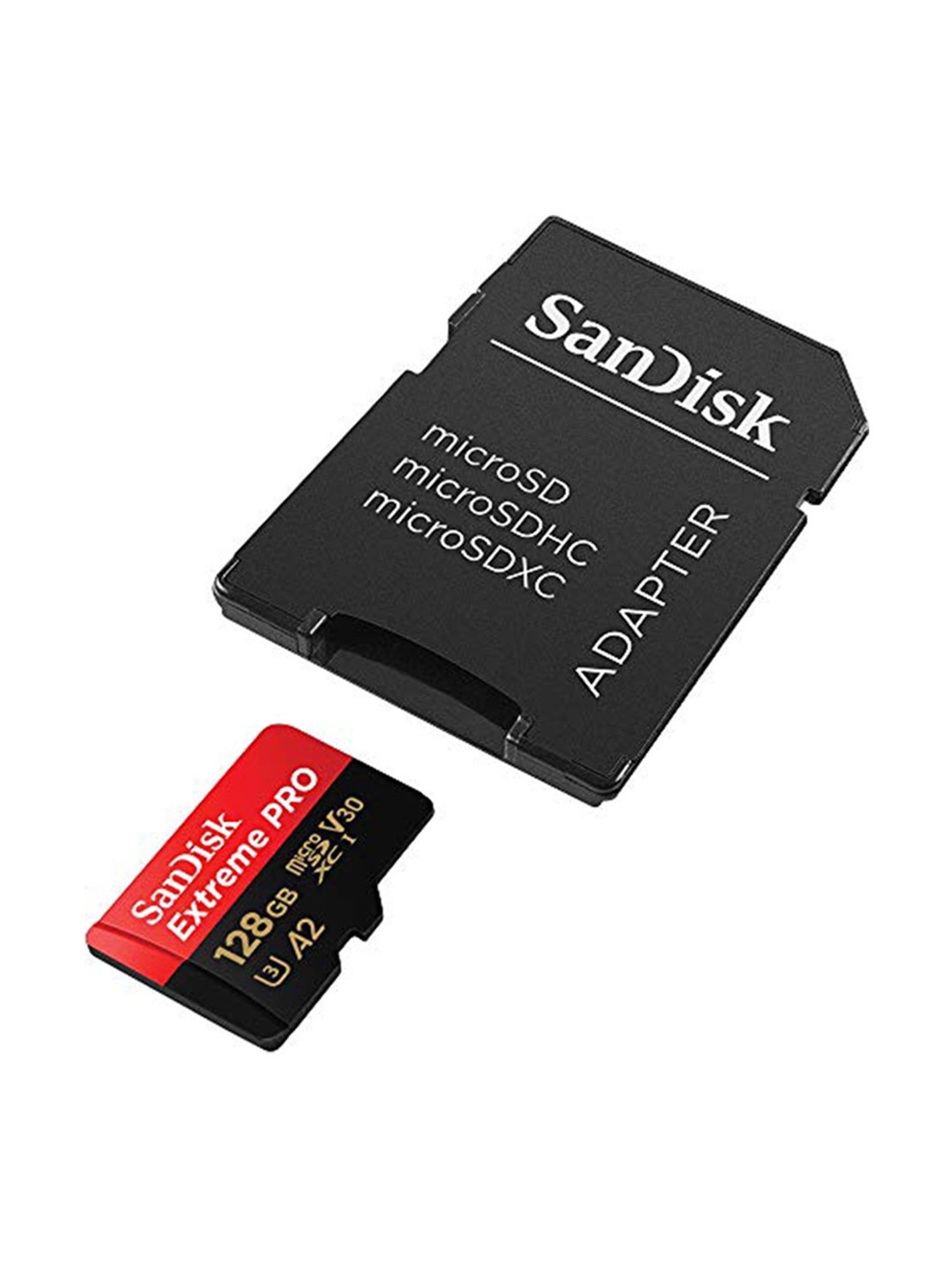 SanDisk 128GB Extreme Pro microSD UHS I Card (Red/Black)