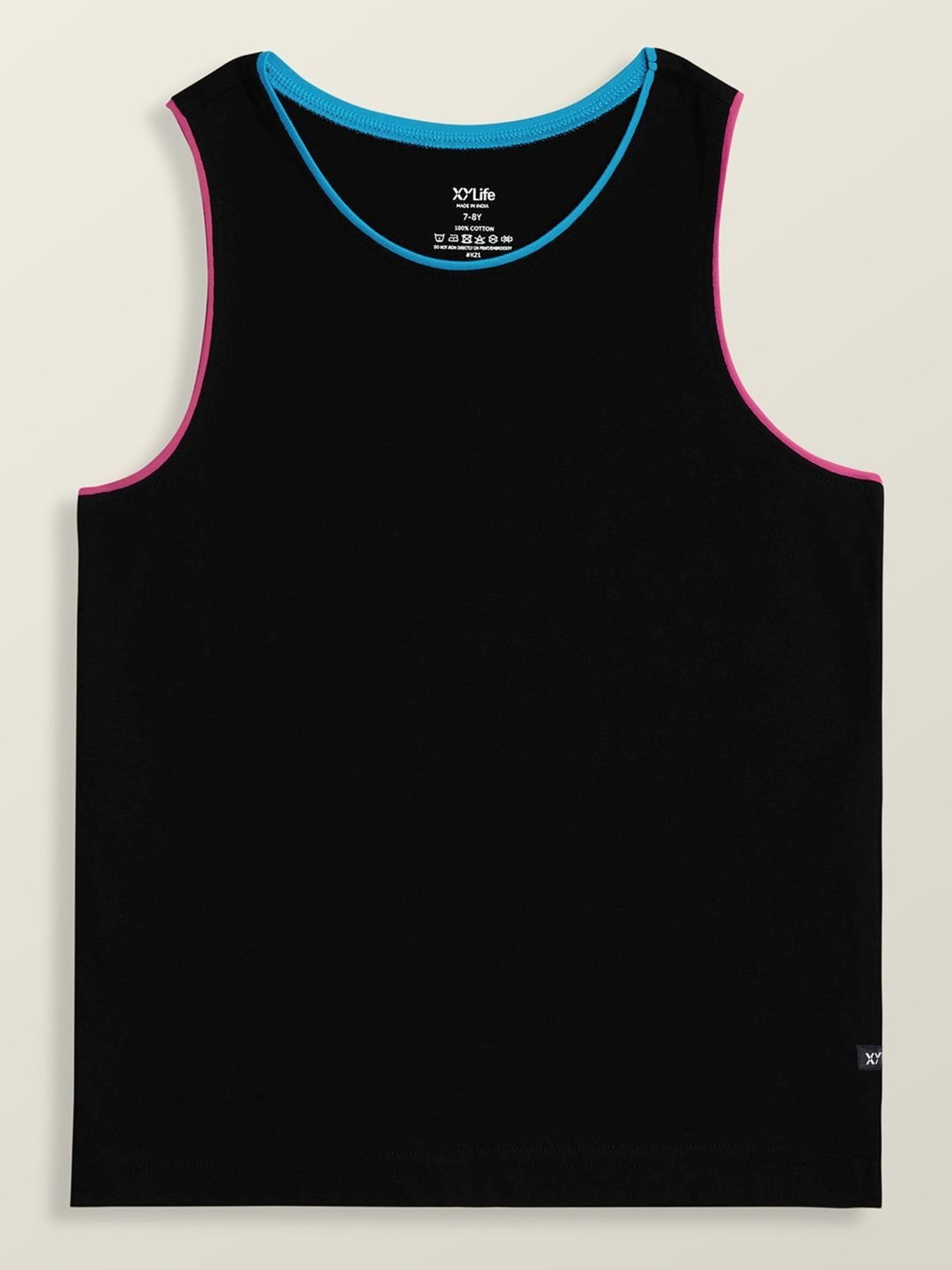 XY Life Kids Black Relaxed Fit Tank Top