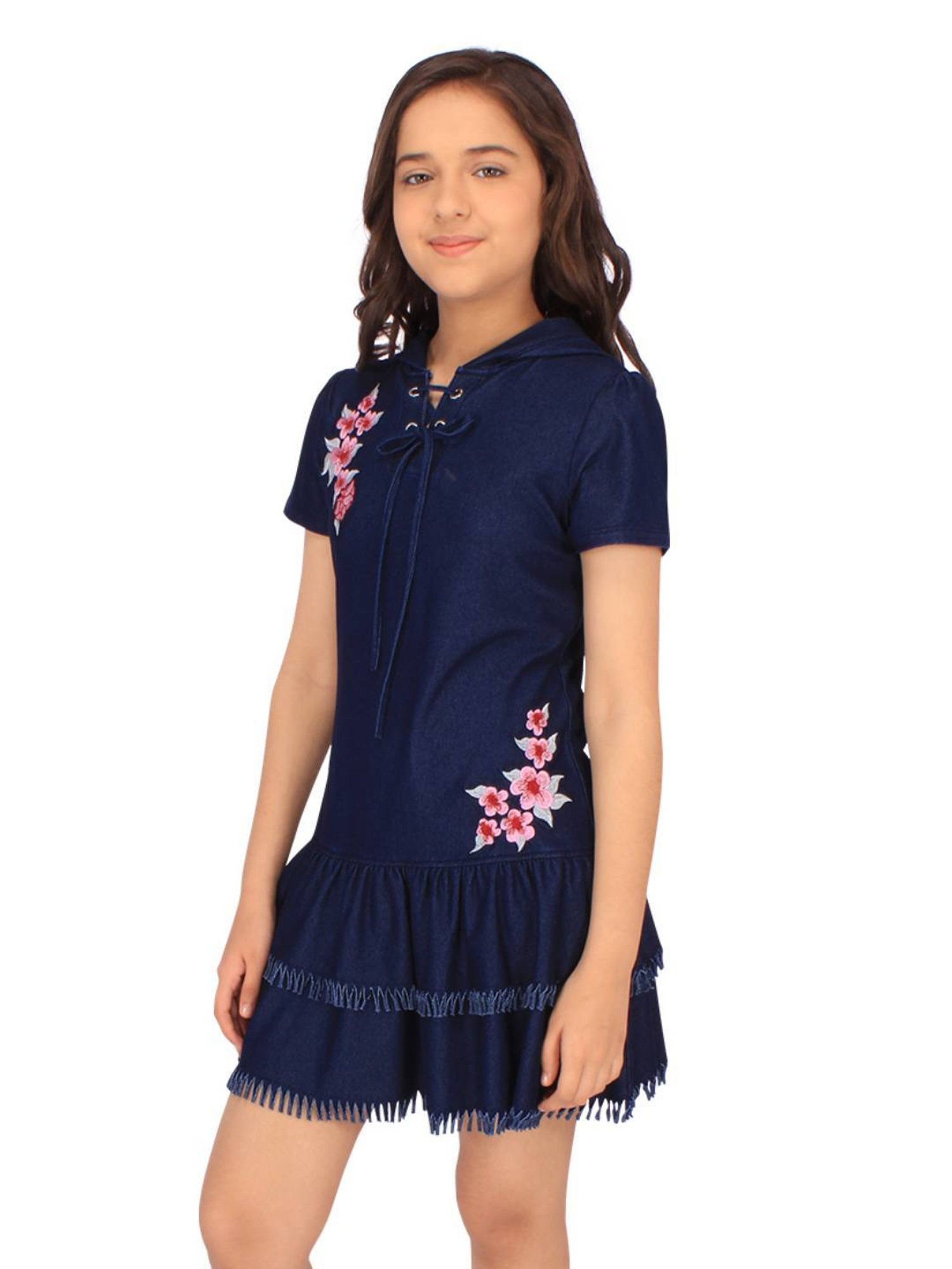 Cutecumber Kids Navy Embroidered Dress