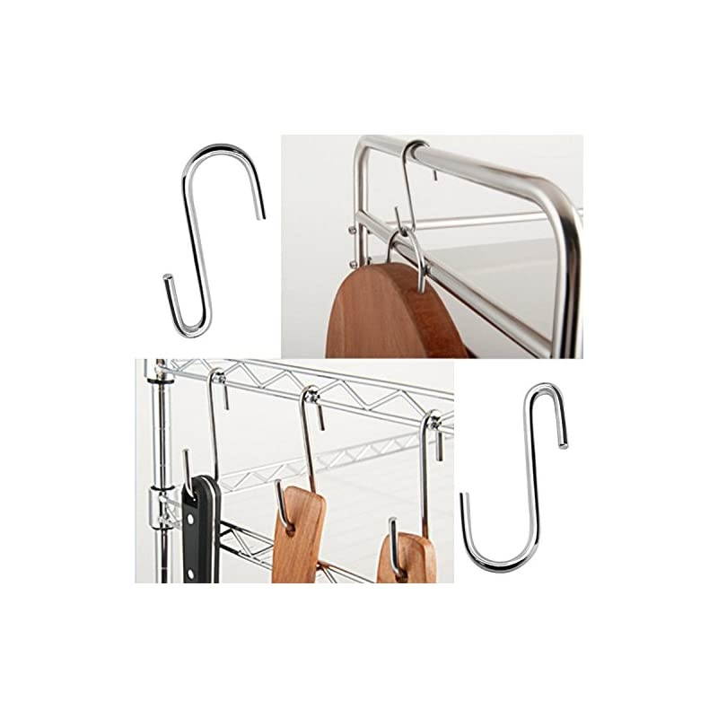 30 Pack  Heavy Duty S Hooks Pan Pot Holder Rack Hooks Hanging Hangers S Shaped Hooks for Kitchenware Pots Utensils Clothes Bags Towels Plants