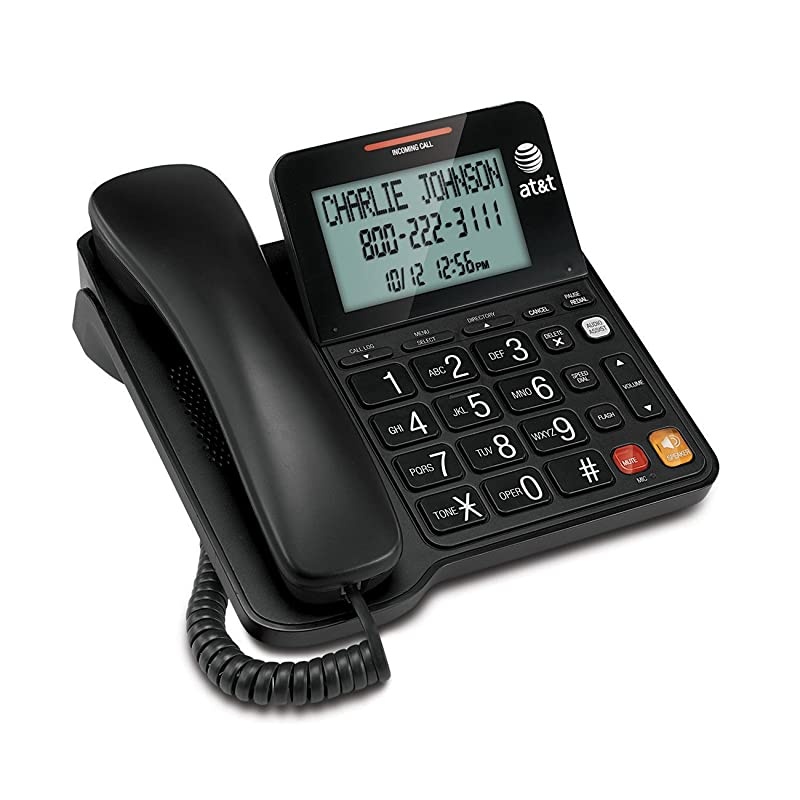 CL2940 Corded Phone with Speakerphone, Extra-Large Tilt Display/Buttons, Caller ID/Call Waiting and Audio Assist, Black