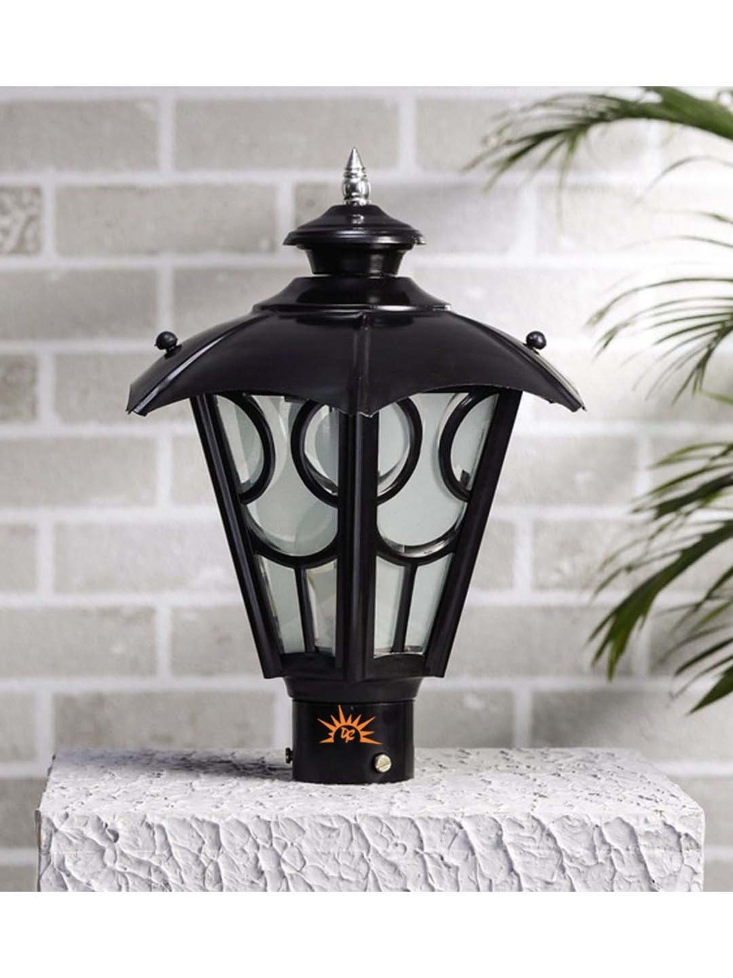 Pure Home and Living Grey Glass Trophy Shaped Table Lamp Stand