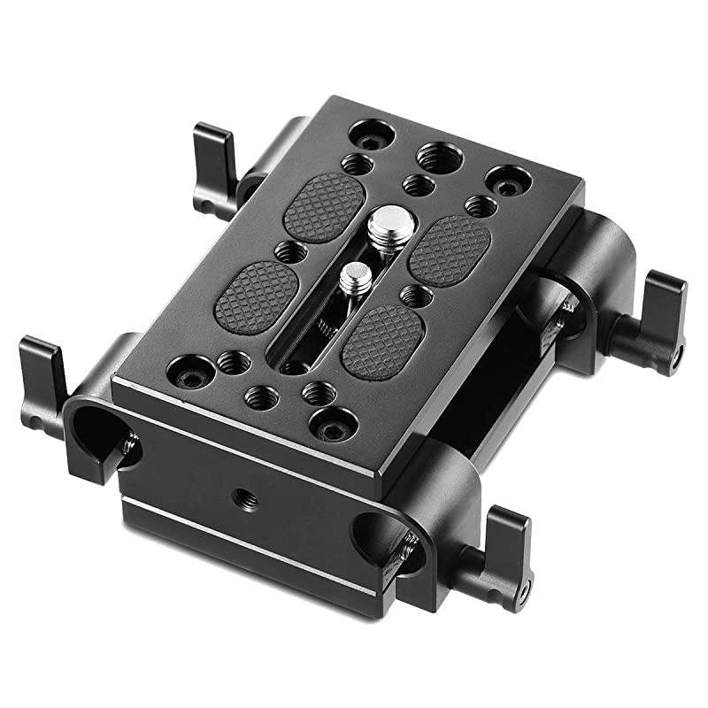 Camera Tripod Mounting Baseplate w15mm Rod Clamp Rail Block for TripodShoulder Support System 1798