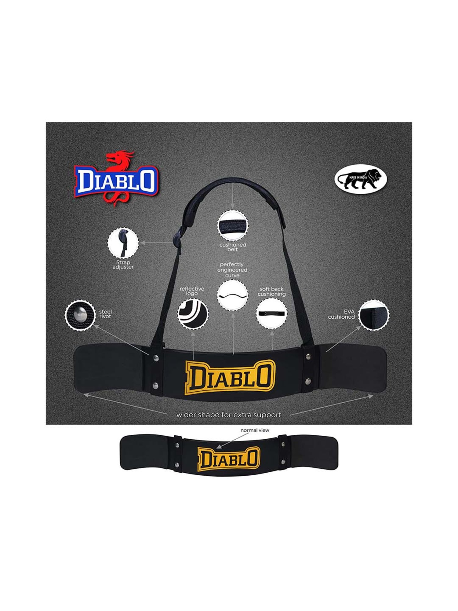 Diablo Black & Golden Arm Blaster Padded Straps