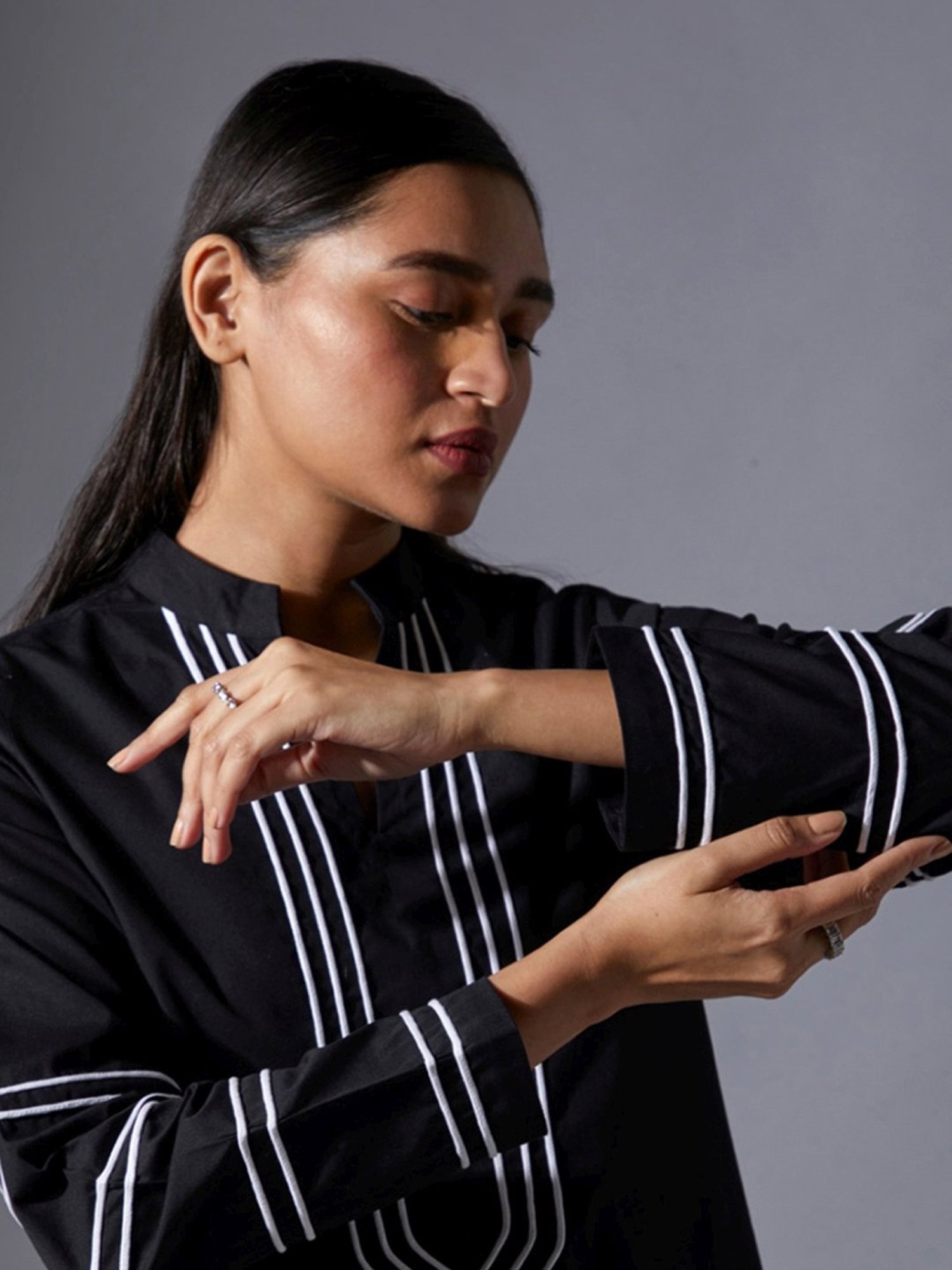 House of Manaa Black Hom Allure Kurta with Pallazo