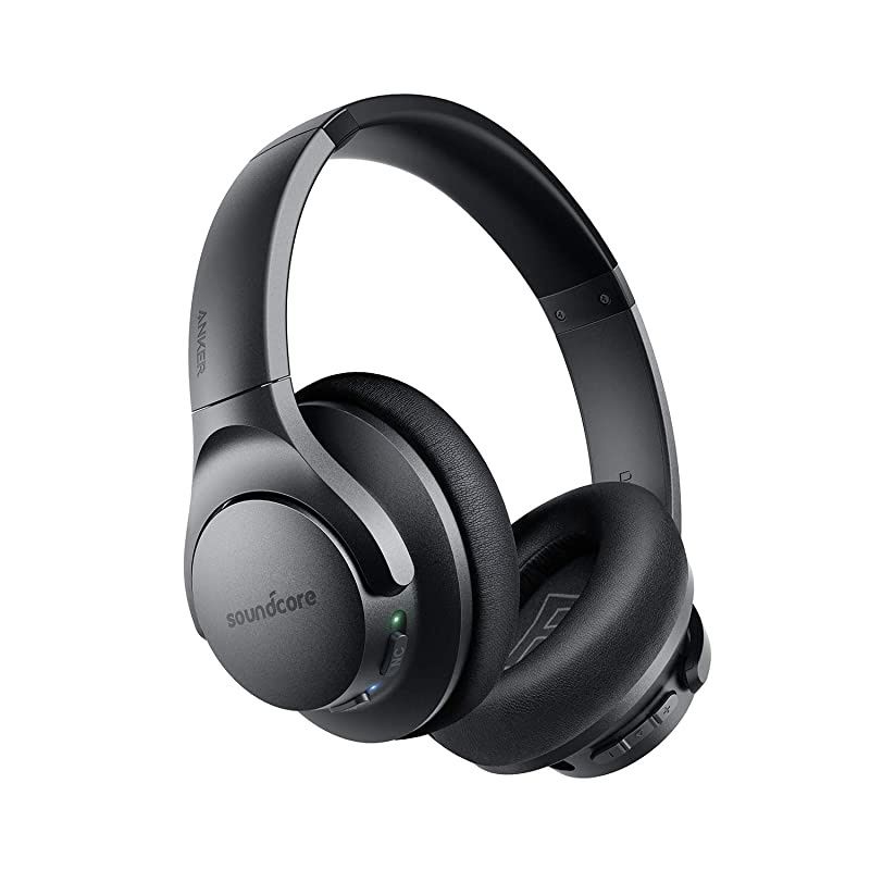 Anker  Life Q20 Hybrid Active Noise Cancelling Headphones Wireless Over Ear Bluetooth Headphones 40H Playtime HiRes Audio Deep Bass Memory Foam Ear Cups for Travel Home Office