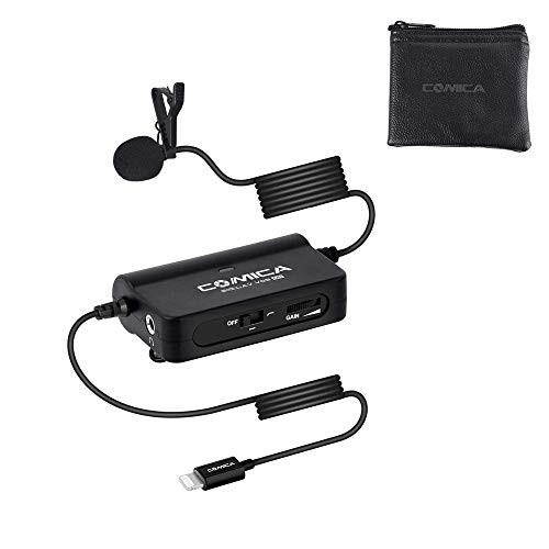 comica cvmsig.lav v05 mi omnidirectional lavalier lapel microphone portable clipon mic with mfi certified for iphone with lightning interface compatible with iphone, ipad, ipod and more