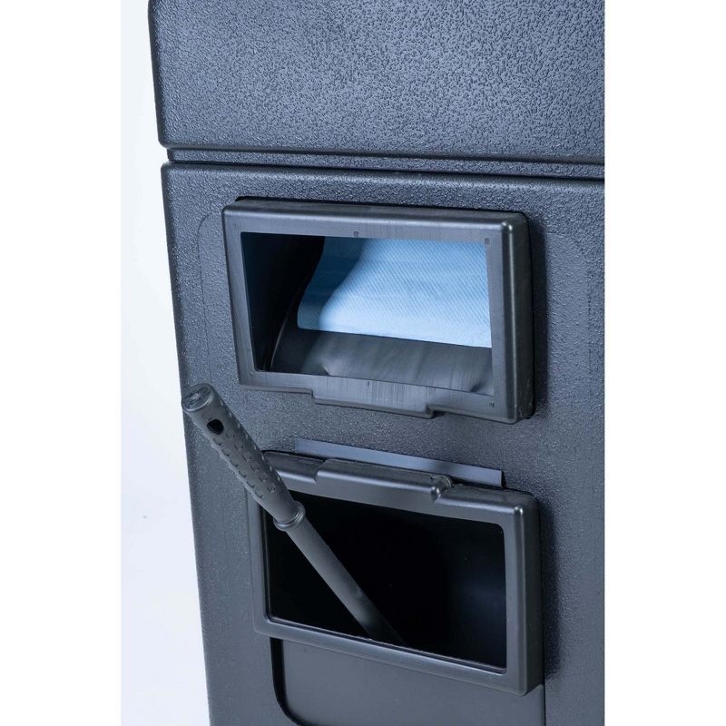 Commercial Zone 755101 Harbor 1 Waste Bin Trash Can with Windshield Cleaner Service Container Center, Black