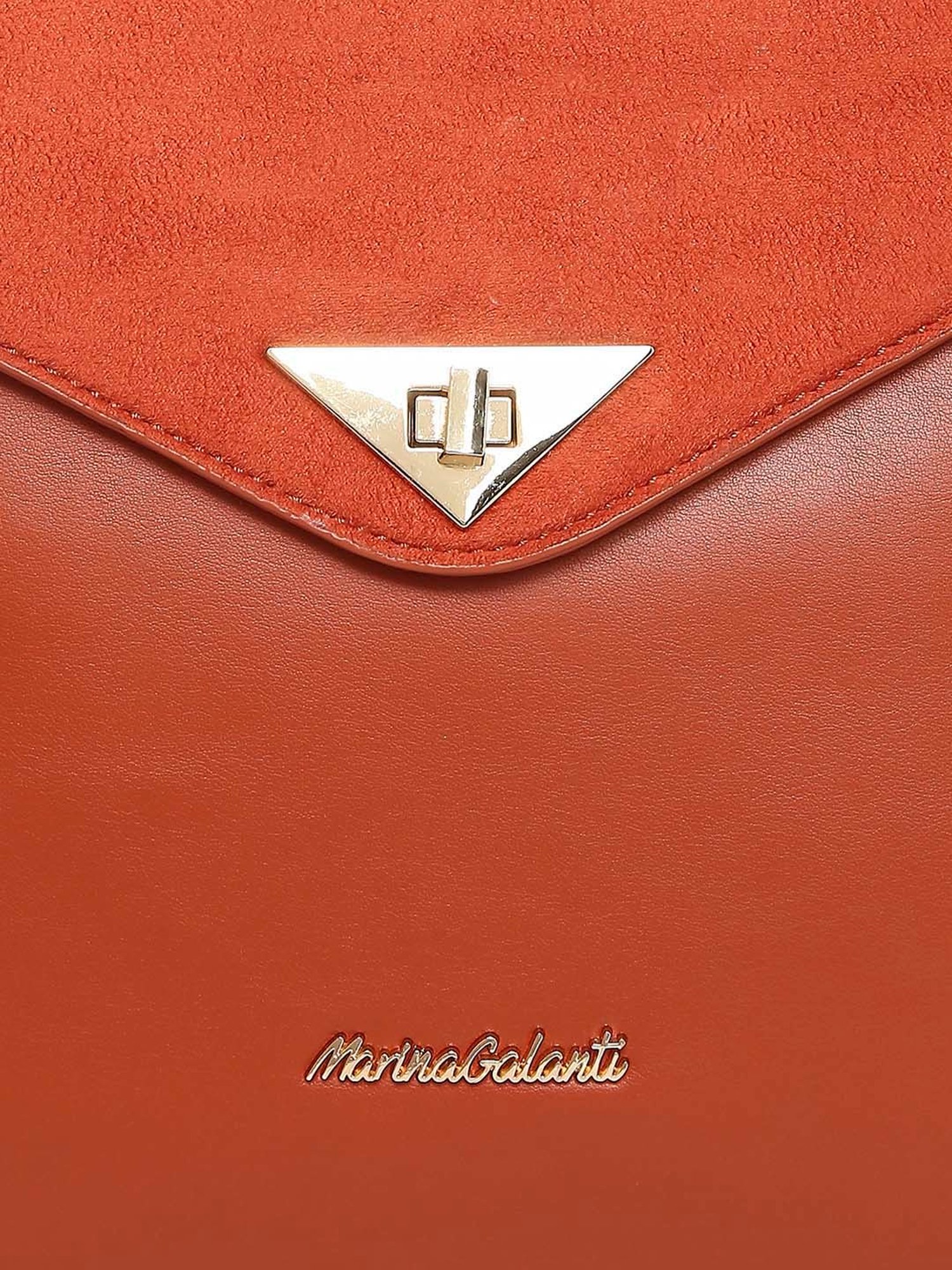 Marina Galanti Orange Solid Medium Tote Handbag