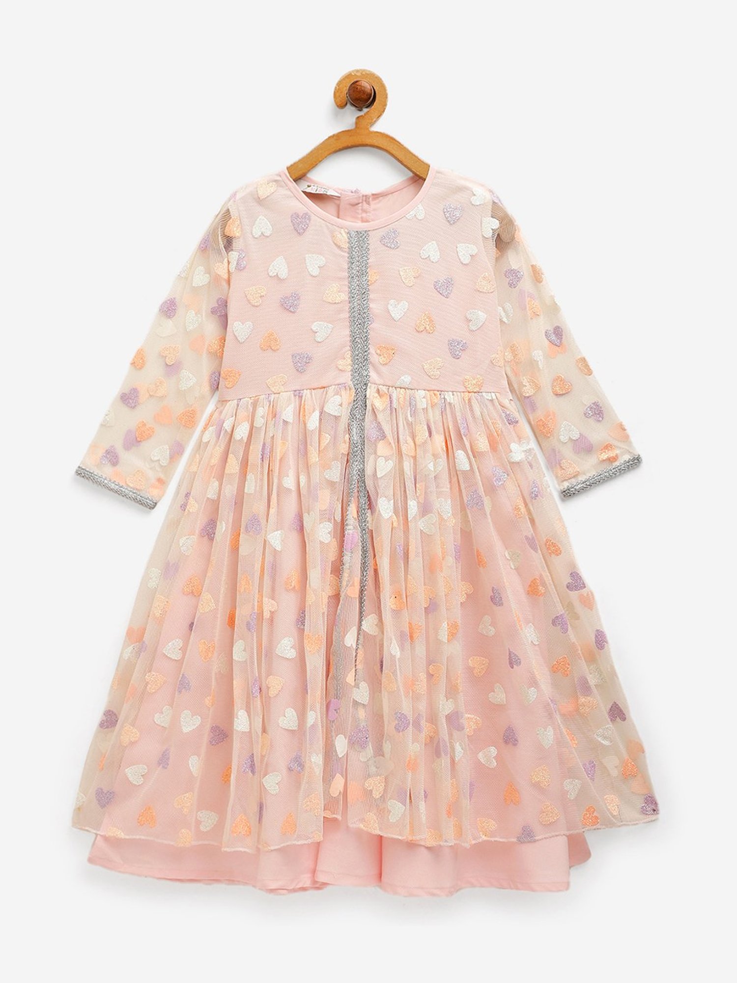 Ahalyaa Kids Pink Printed Dress