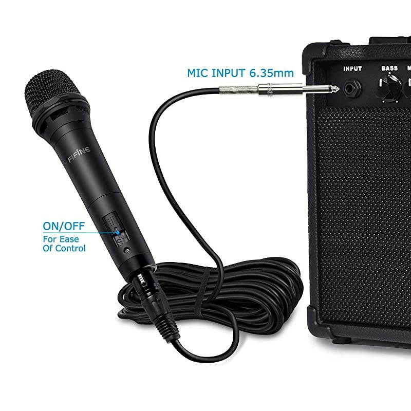 Dynamic Vocal Microphone Cardioid Handheld Microphone with On and Off Switch for Karaoke Live Vocal Speech etc Includes 19ft XLR to Quarter Inch CableK8