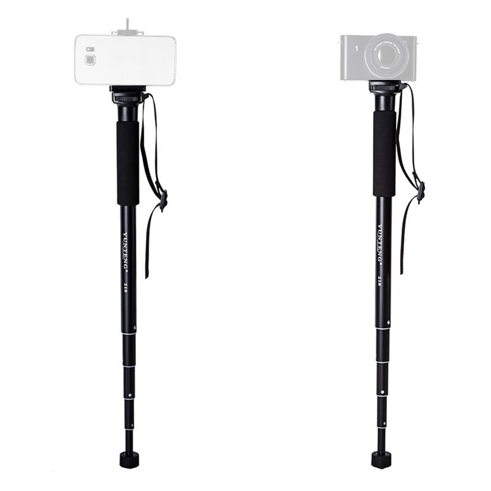YUNTENG YT-218 Portable Photography Monopod Aluminum Alloy 1/4 Inch Screw Mount 37-152cm Adjustable Height Max. Load 1.5kg for DSLR ILDC Camera Smartphone