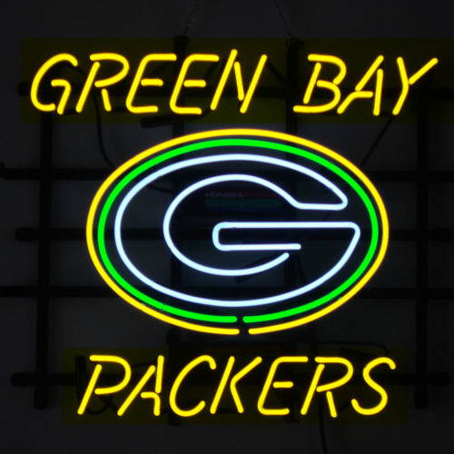 Fashion Neon Sign  GREEN BAY PACKERS Handcrafted Real Glass Lamp Neon Light Neon Sign Beerbar Sign Neon Beer Sign 19x15