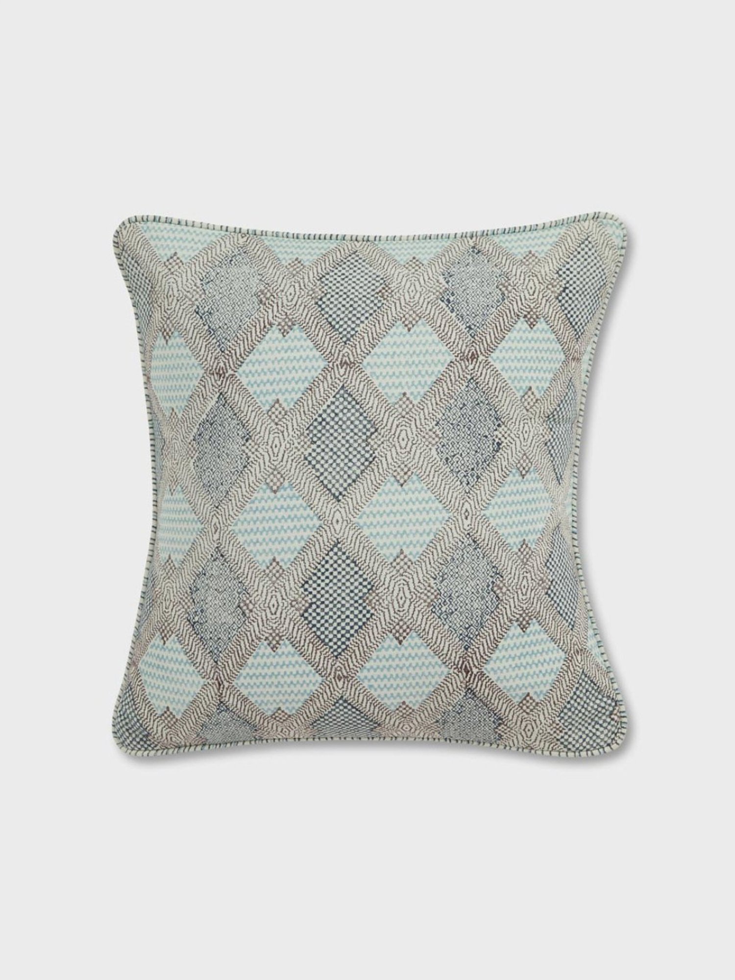 Fabindia Green Cotton 116 TC 325 GSM Earth Files Cushion Cover