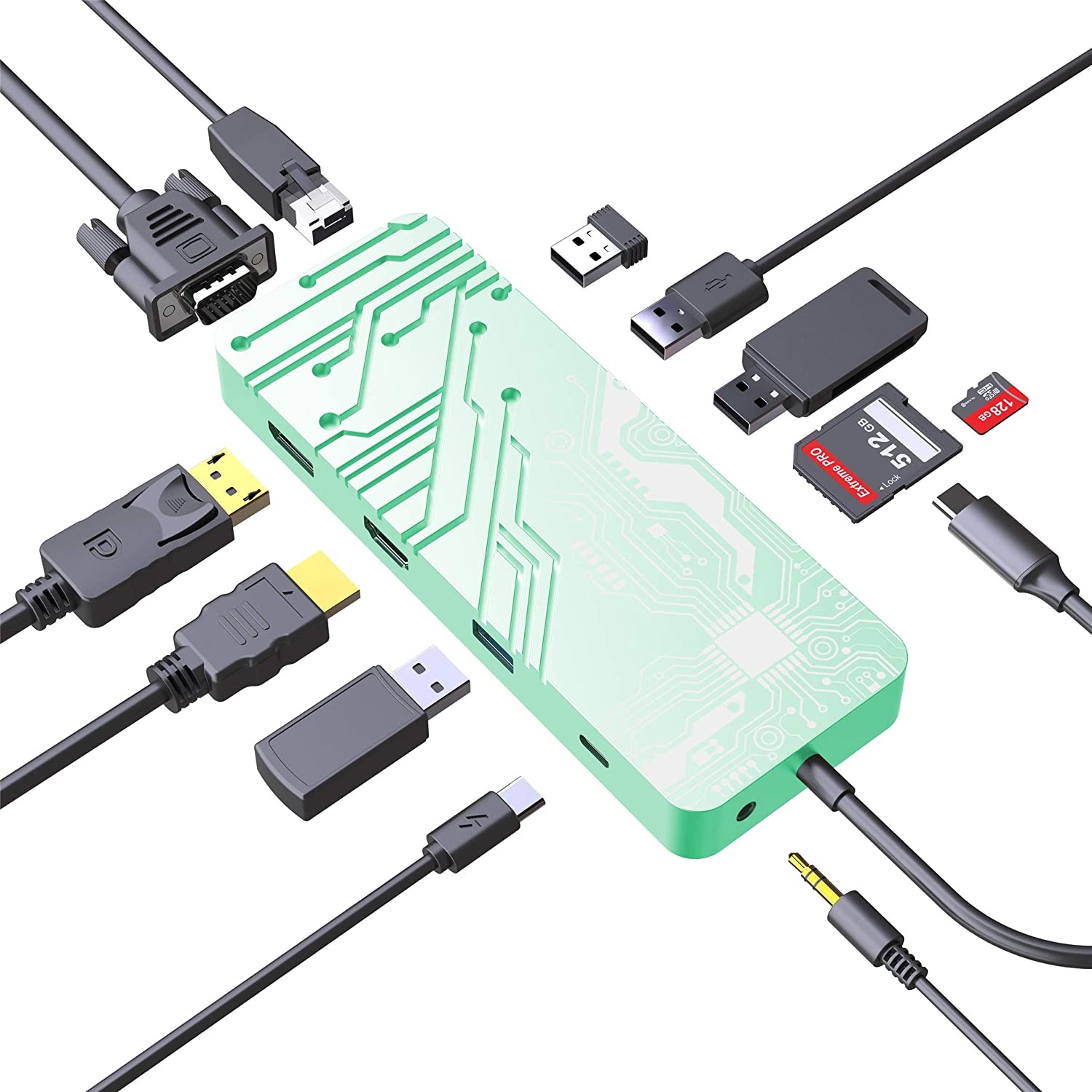 MiniDP Video Dock with USB 30 LAN Hub Black Mini DisplayPort to HDMI or DisplayPort 2port USB hub with 1 Gigabit Ethernet port for Macbooks Surface Pros and DellAsusLenovoHP Laptops JUH30412S1