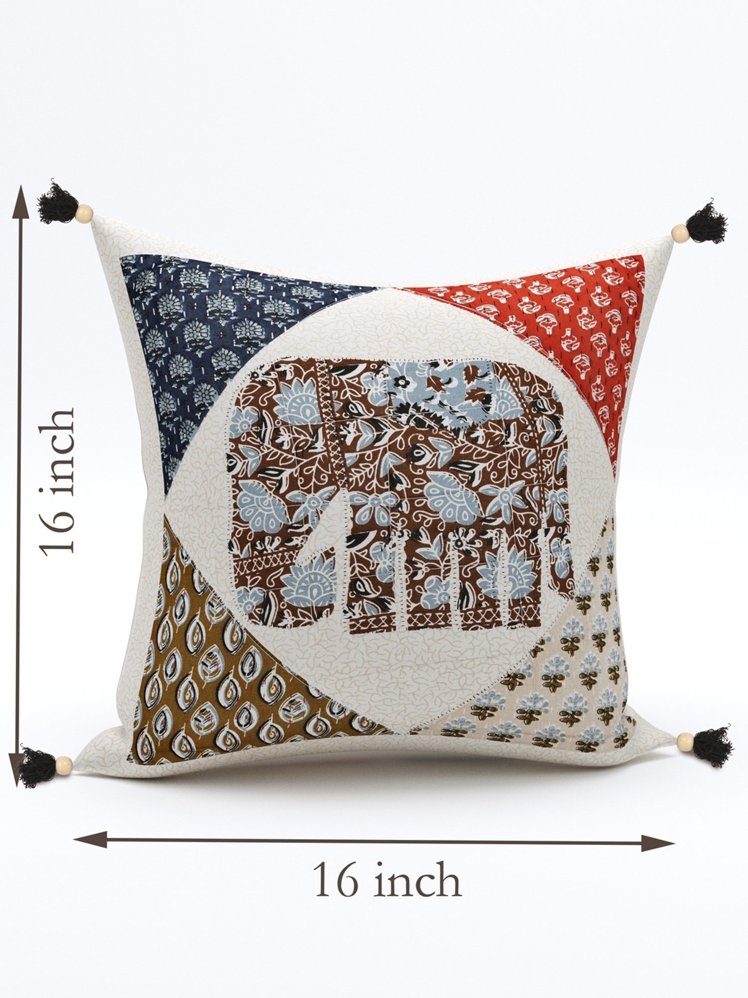 Living Roots Jaipuri Multicolor Cotton Cushion Covers - Set of 5