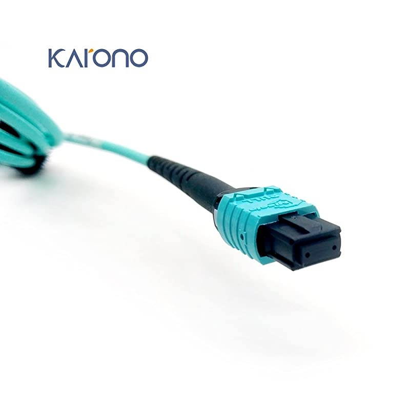 MPO to MPO Fiber Optic Patch Cord Type B 33 ft 10M OM3 MultiMode Fiber 12core Fibers for QSFP+Transceivers MTP Compatible Application Aqua