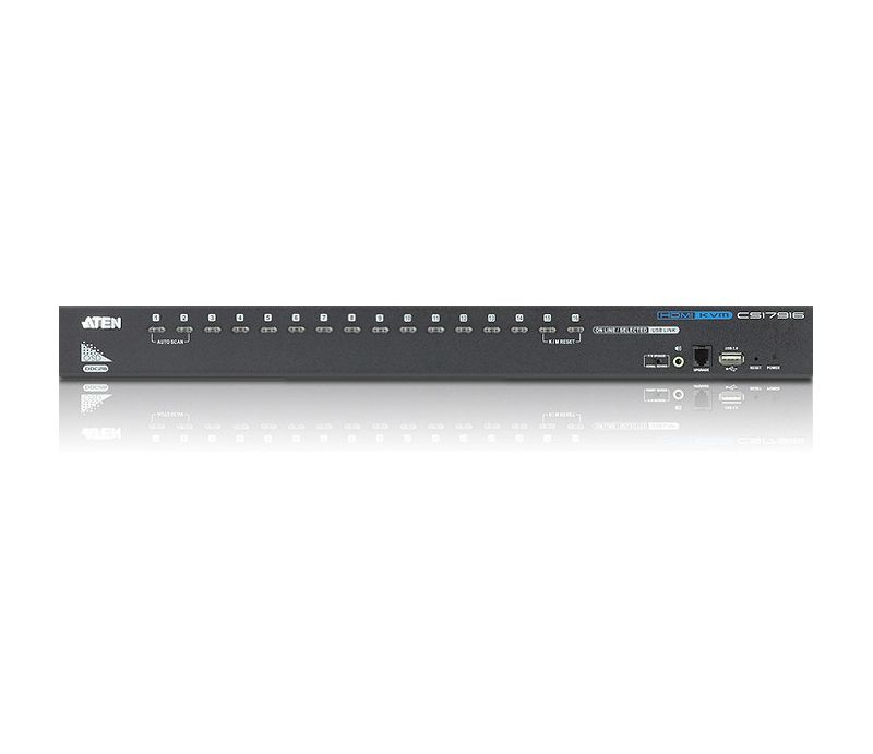 ATEN 16-Port USB HDMI KVM Switch-TAA Compliant - 16 Computer(s) - 1 Local User(s) - 1920 x 1200 - 19 x USB - 17 x HDMI