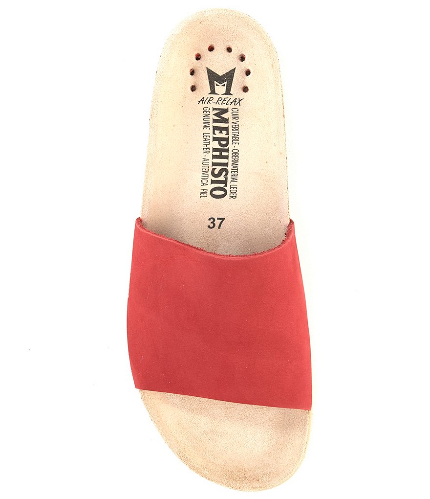 Mephisto Hanik Nubuck Leather Cork Wedge Slides