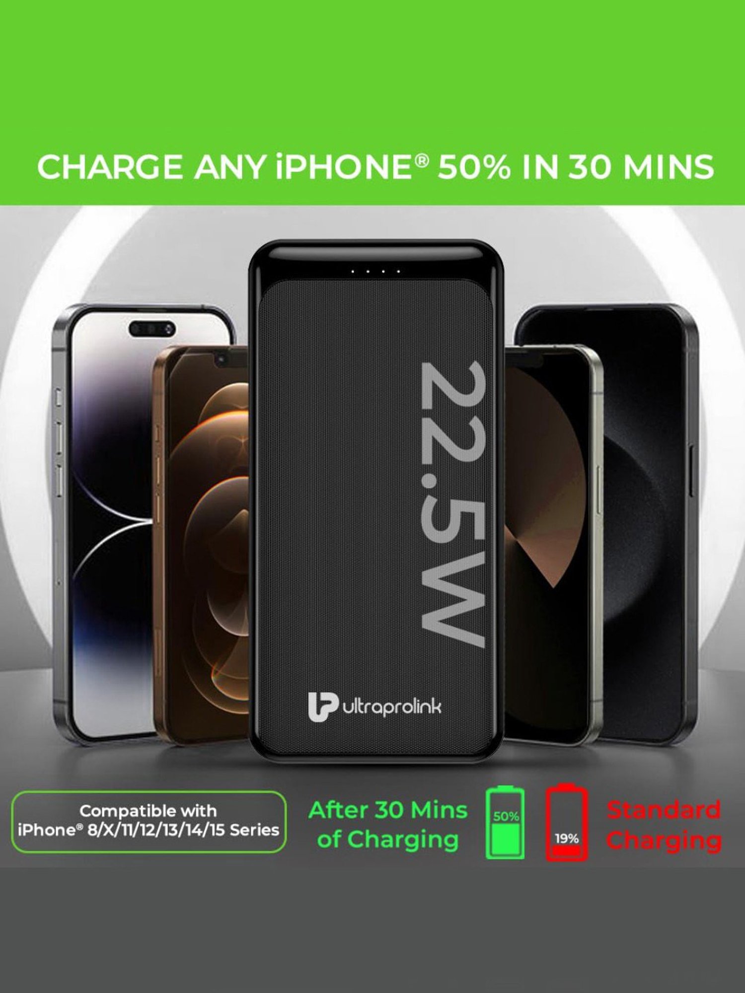 ULTRAPROLINK UM1115 Juice-Up Pronto QC-PD-PPS 10000 mAh Power Bank for Smartphones & Tablets (Black)