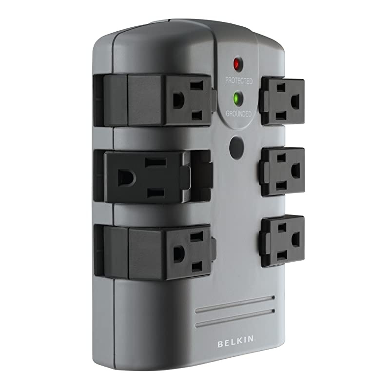 6Outlet PivotPlug Surge Protector Wall Mount 1080 Joules