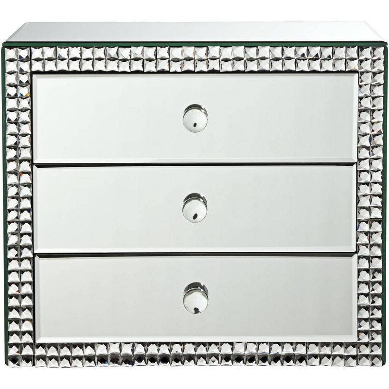Dahlia Studios Lorain 3-Drawer 12" Wide Mirrored Jewelry Box