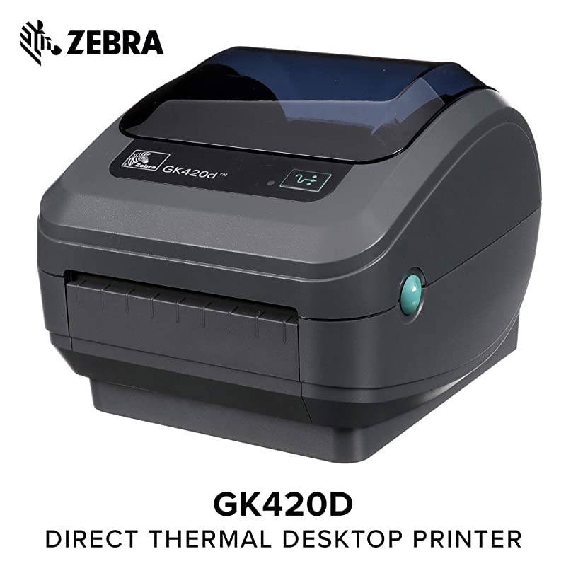 GK420d Direct Thermal Desktop Printer for Labels Receipts Barcodes Tags and Wrist Bands Print Width of 4 in USB and Ethernet Port Connectivity Renewed