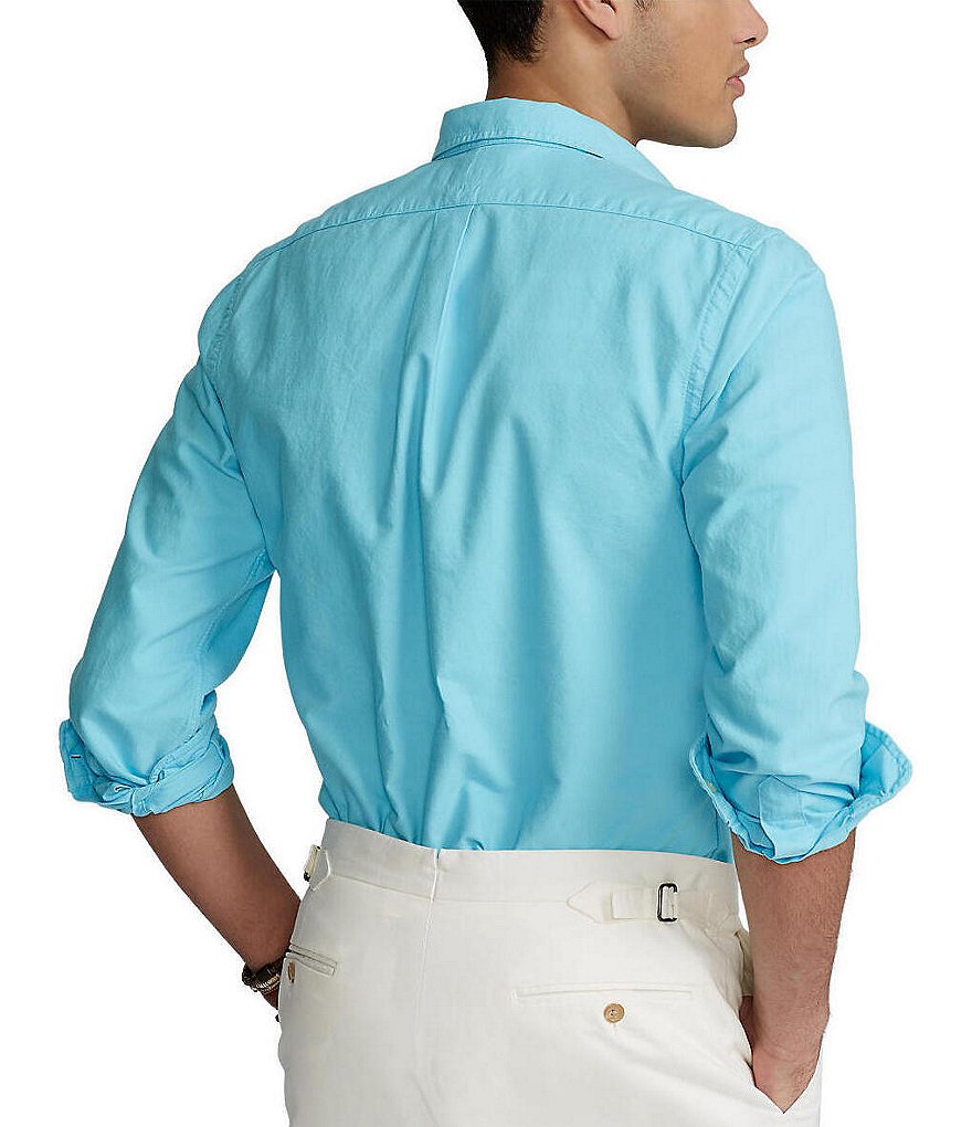 Polo Ralph Lauren Big & Tall Solid Garment-Dye Oxford Long-Sleeve Woven Shirt