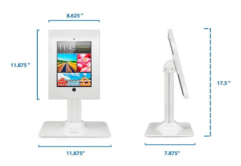 Mount-It! Tablet Security Stand Kiosk | Full Motion Anti-Theft Enclosure | White