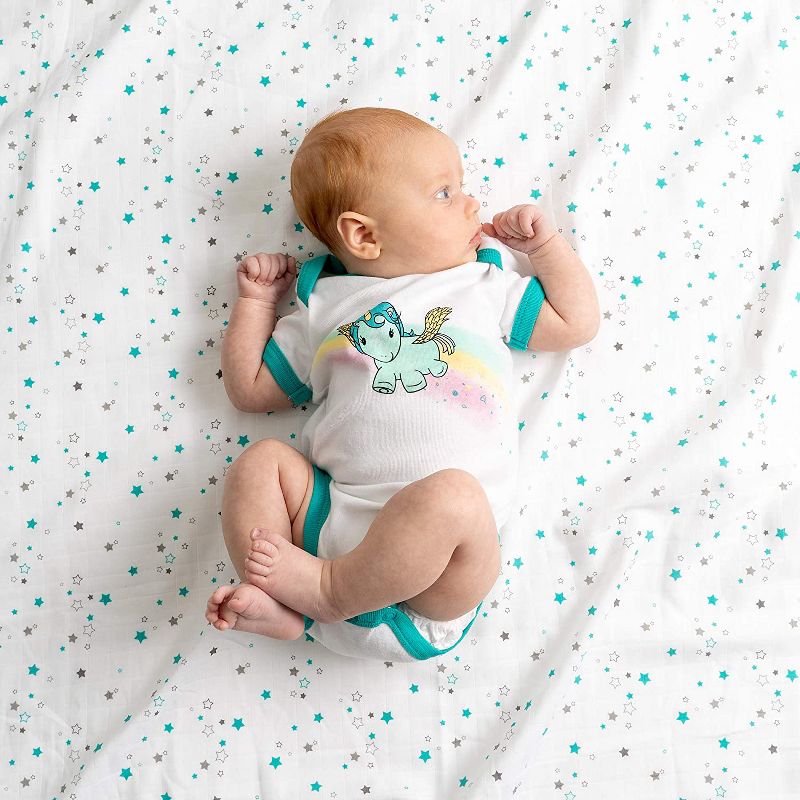 JumpOff Jo - Layette Gift Set 17-Piece Newborn Baby Clothes Pack, 0-3 Months - Unicorn Turquoise