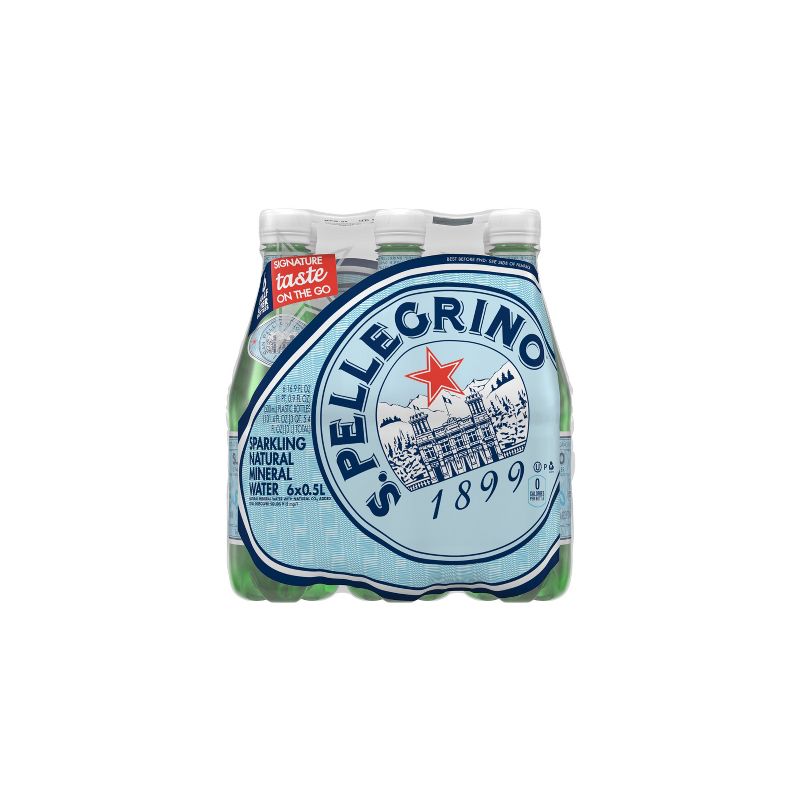 S.Pellegrino Sparkling Natural Mineral Water - 6pk/0.5L Bottles