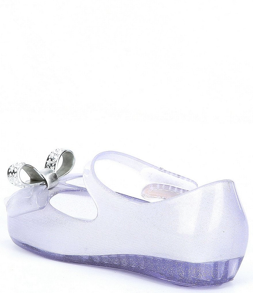 Mini Melissa Girl's Mini Ultra Girl Stars BB Bow Detail Glitter Peep Toe Mary Janes (Toddler)