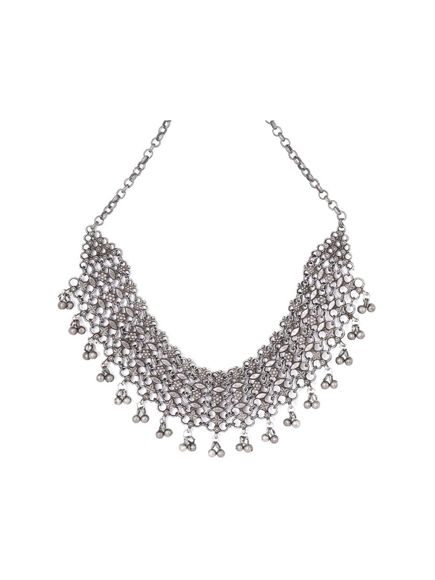 Teejh Alvira Antique Silver Polish Necklace