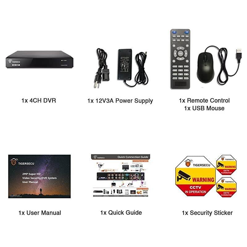 Super HD 1080P H265+ 4Channel Hybrid 5in1 DVR Security Recorder Without Hard Drive Cameras and Hard Drive Not Included Renewed