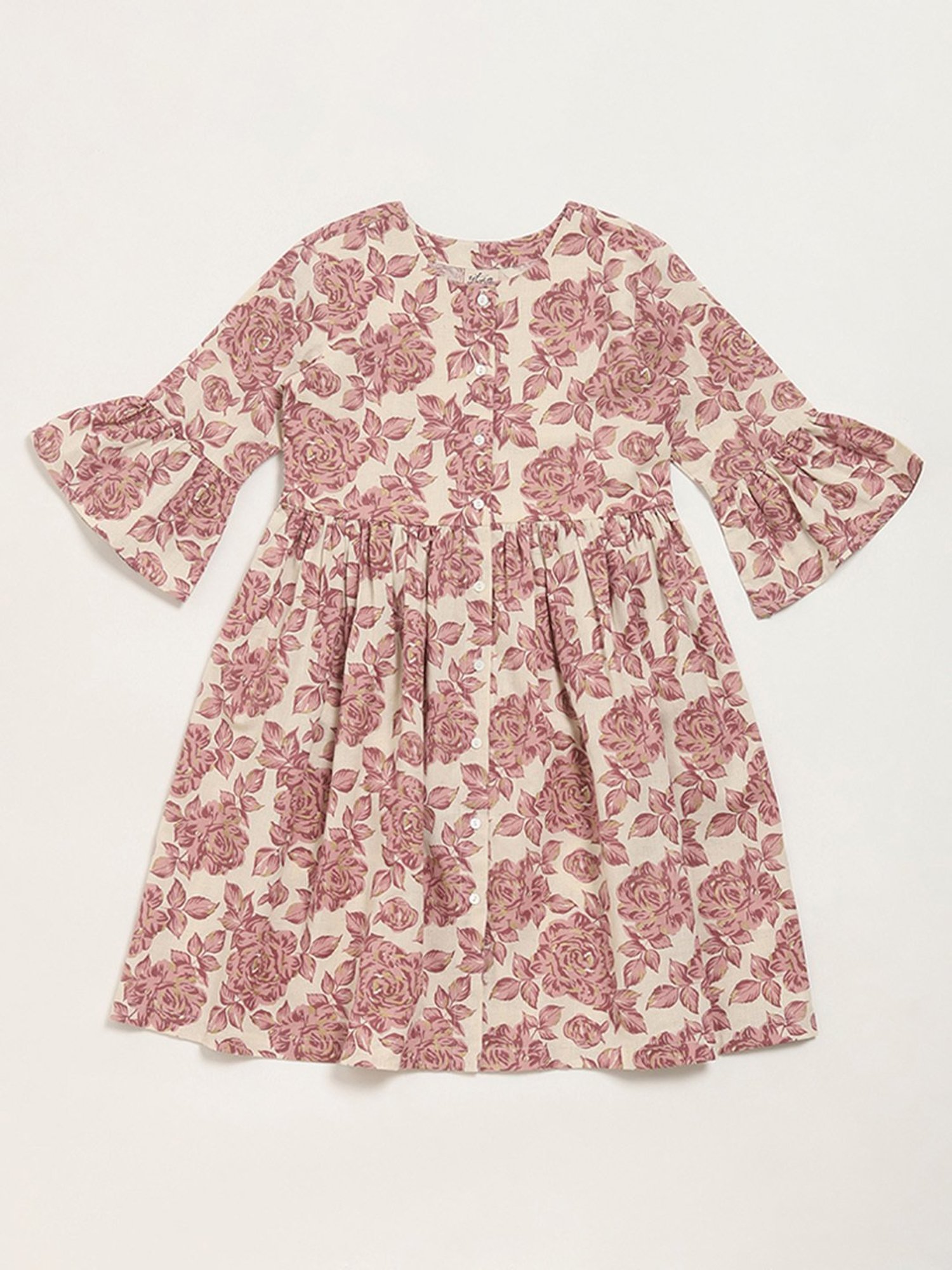 Utsa Kids by Westside Lilac Floral Print A-Line Dress