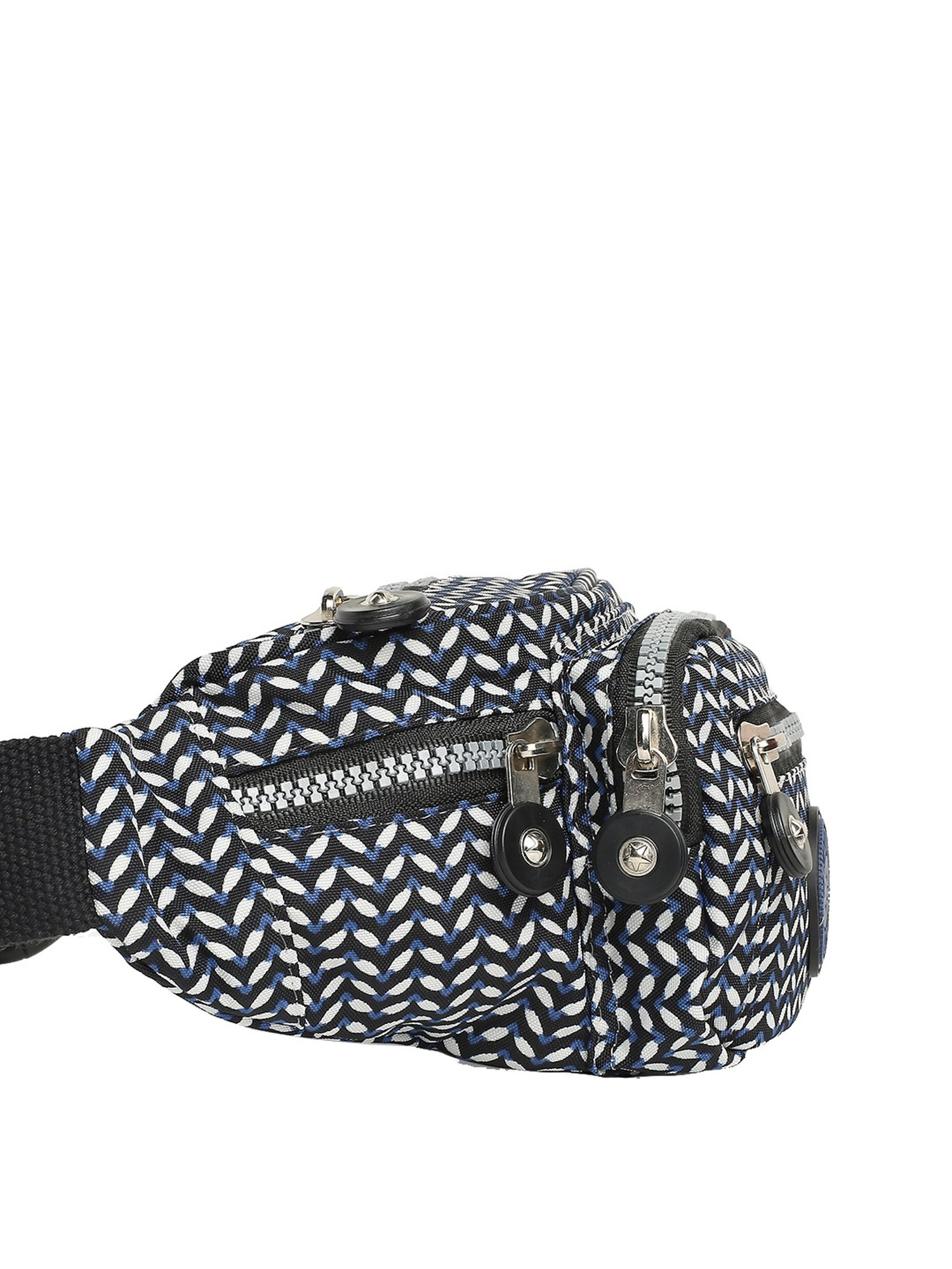 Baomi Black & White Printed Waist Pouch