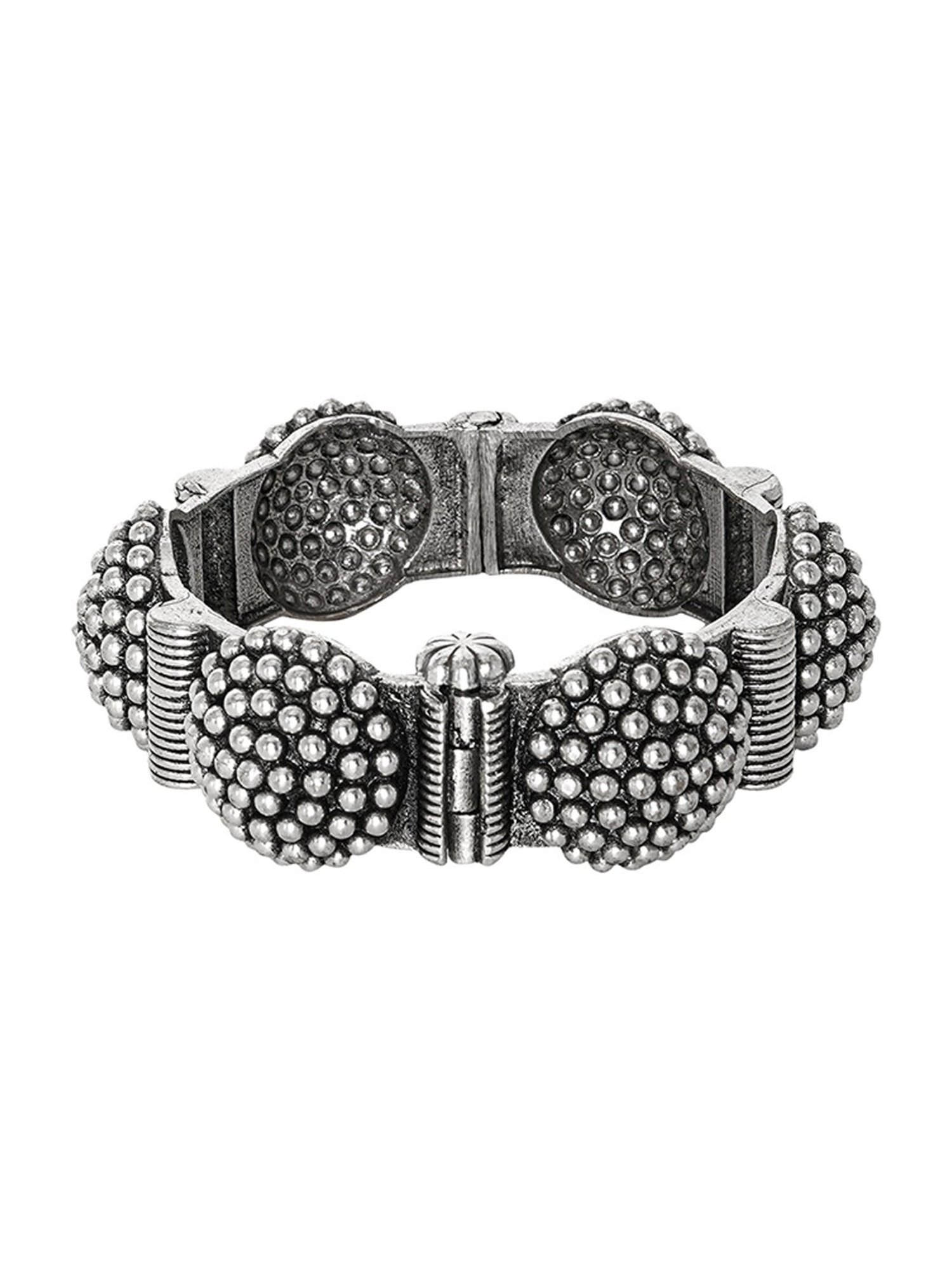 Teejh Ethnic  Nurat Sliver Oxidized Bangles for Women