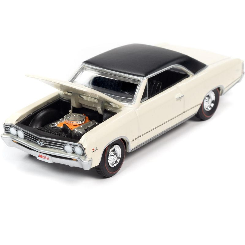 1967 Chevrolet Chevelle SS Capri Cream w/Black Top "Hemmings Muscle Machines" Cover Car (January 2016) Ltd Ed 9880 pcs 1/64 Diecast Model by Autoworld