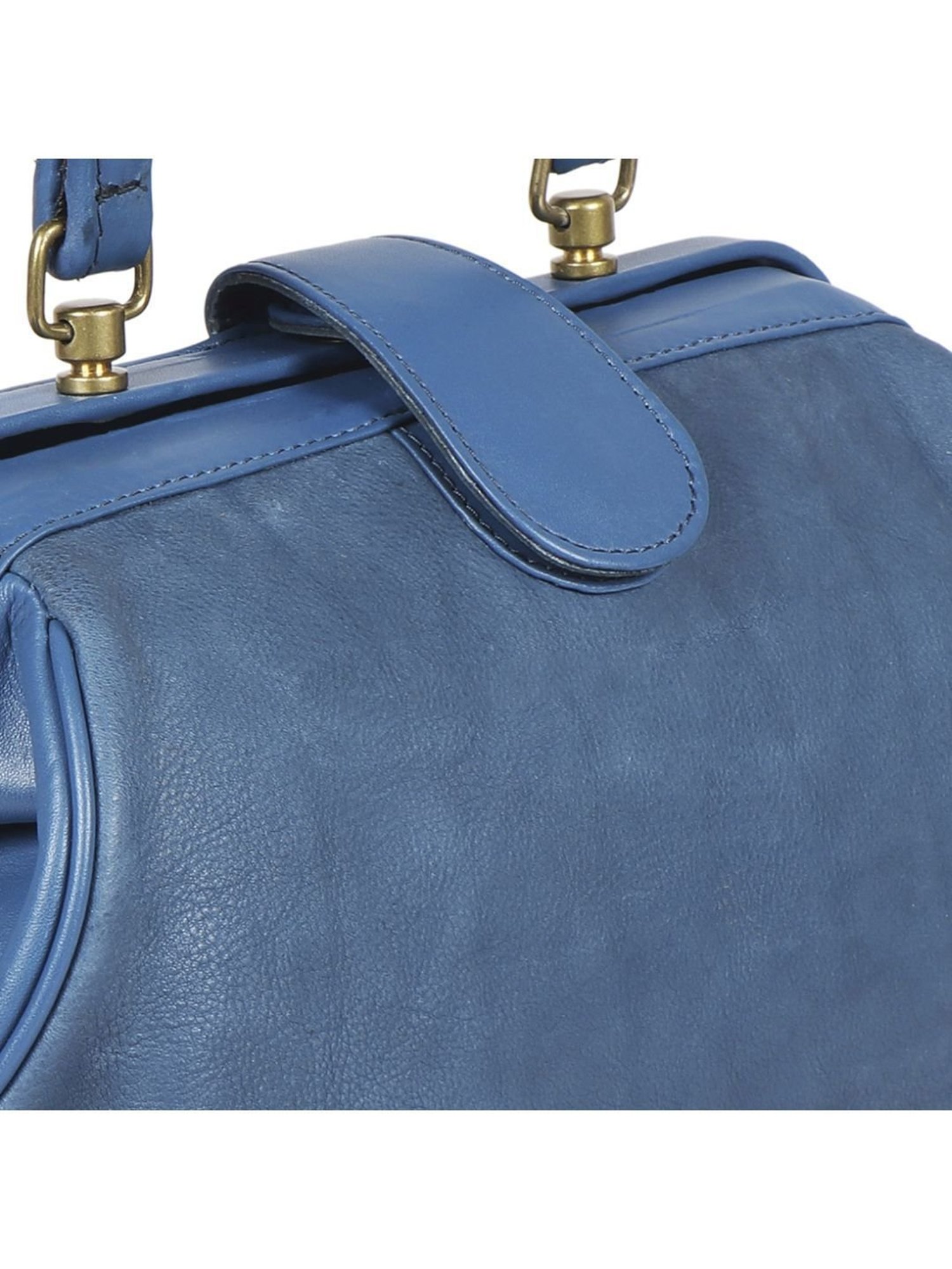 Hidesign Blue Solid Medium Handbag