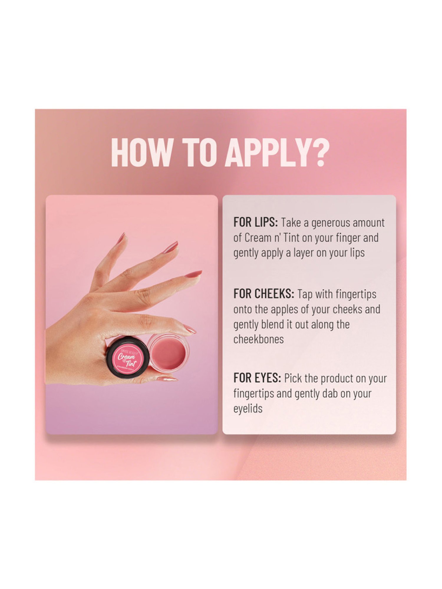 SWISS BEAUTY Lip & Cheek Cream n' Tint Rose Apple - 8 gm