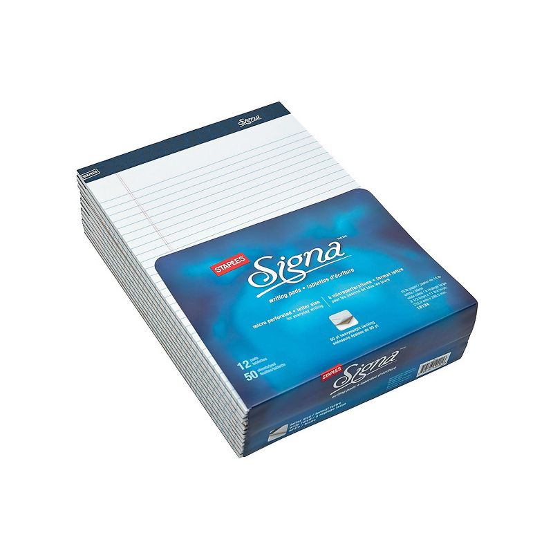 Staples Signa Notepads 8.25" x 11.75" Wide We 50 Sh/Pad 12 Pads/PK 809866