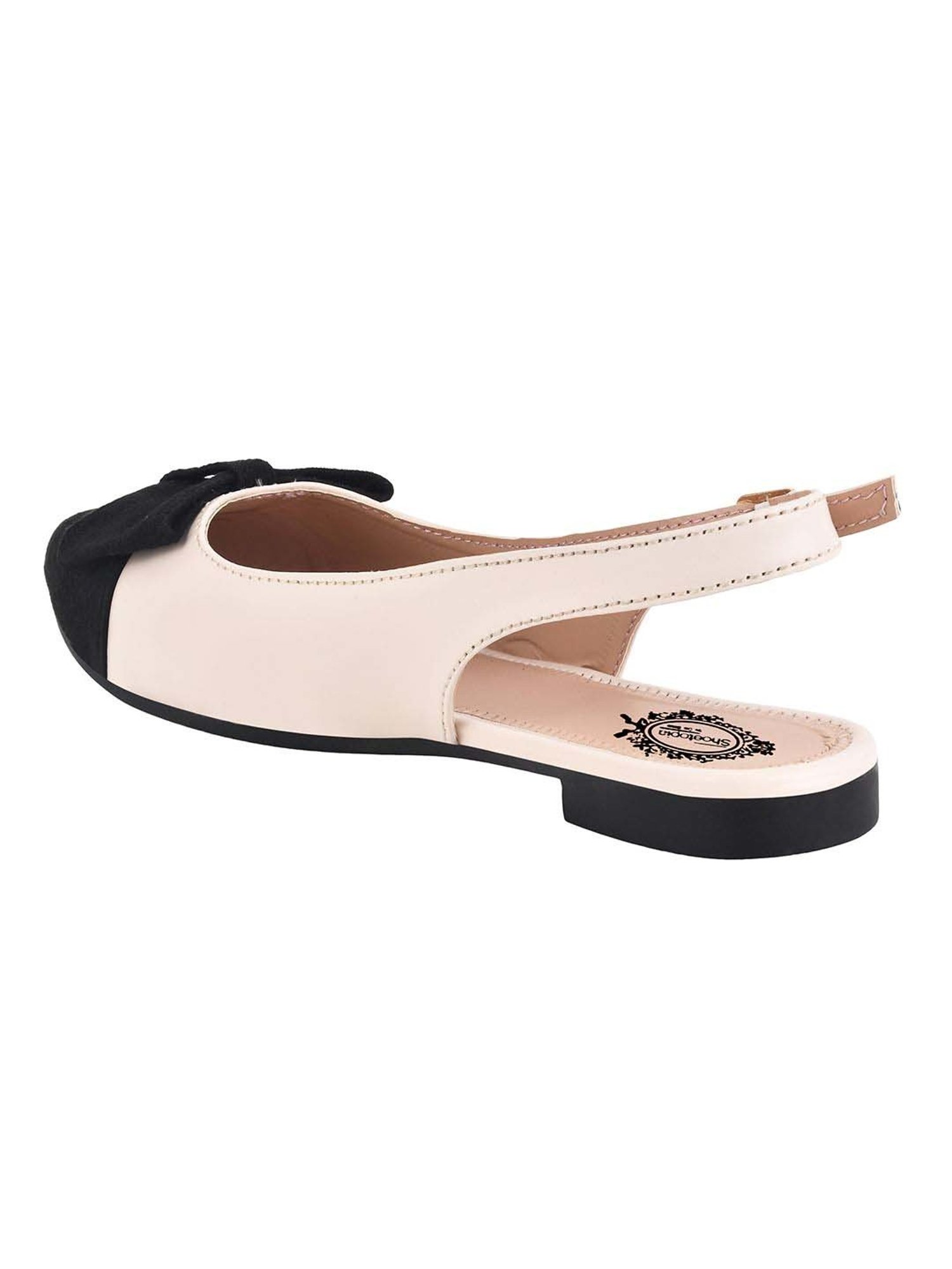 Shoetopia Kids Black & Beige Back Strap Sandals