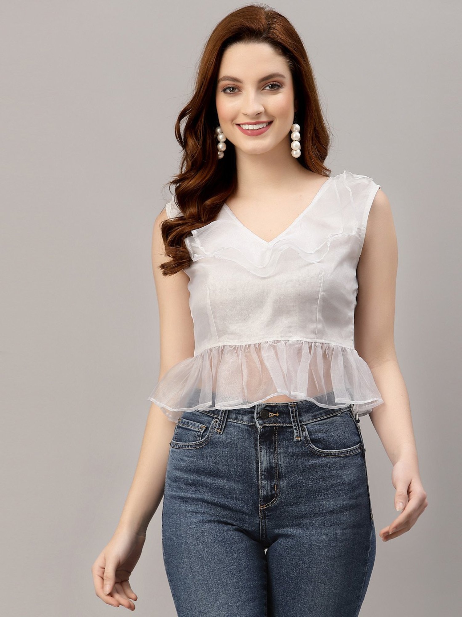 NEUDIS White Peplum Top