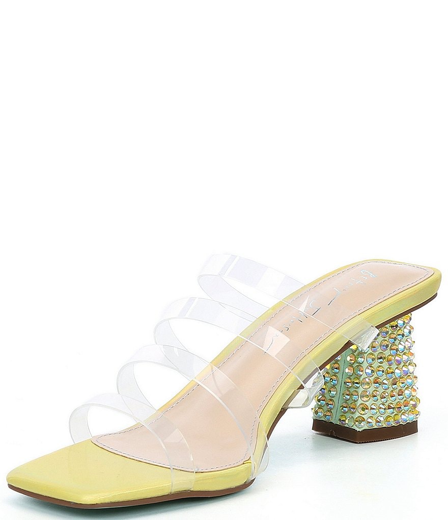 Blue by Betsey Johnson Capri Clear Banded Rhinestone Dress Sandals