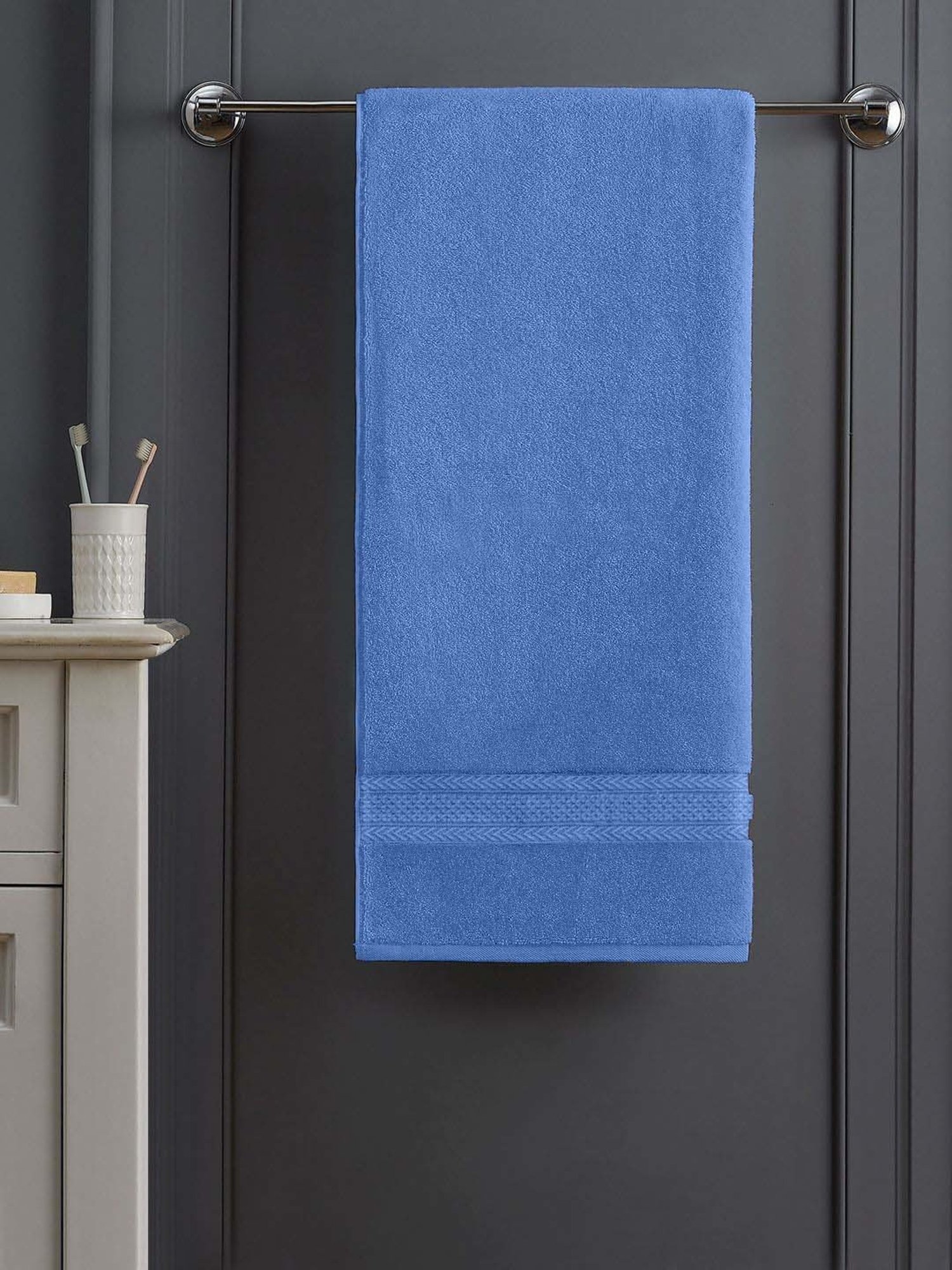 Raymond Home Fresh Sky Blue 340 GSM Cotton Bath Towel